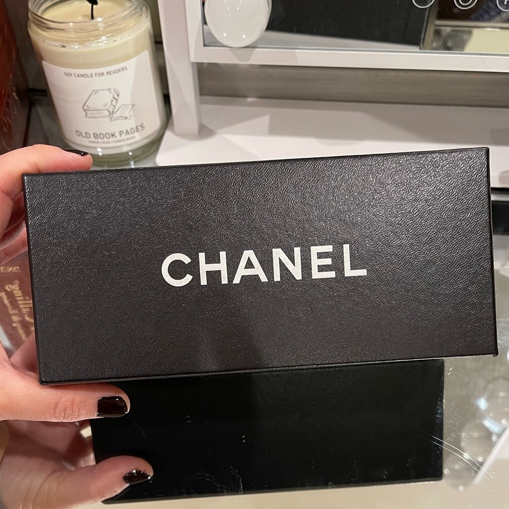 CHANEL empty sunglass case with booklet